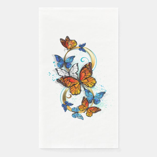 Servilleta De Papel Infinidad de Mariposas Monarca (Anverso)