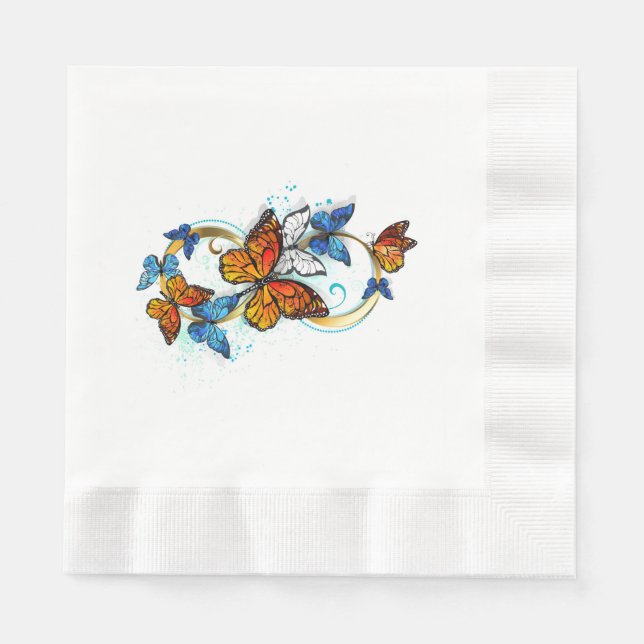 Servilleta De Papel Infinidad de Mariposas Monarca (Anverso)