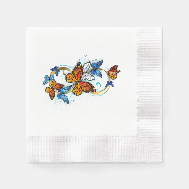 Servilleta De Papel Infinidad de Mariposas Monarca (Anverso)
