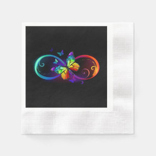Servilleta De Papel Infinidad vibrante con mariposa arco iris sobre ne