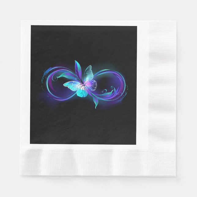 Servilleta De Papel Infinito brillante con mariposa mágica (Anverso)