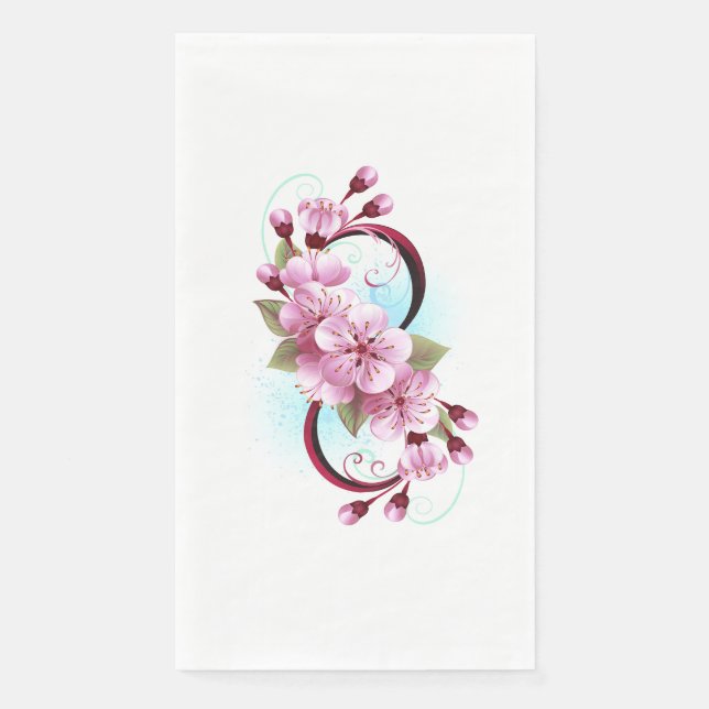 Servilleta De Papel Infinito con las flores de flores de Sakura Blosso (Anverso)