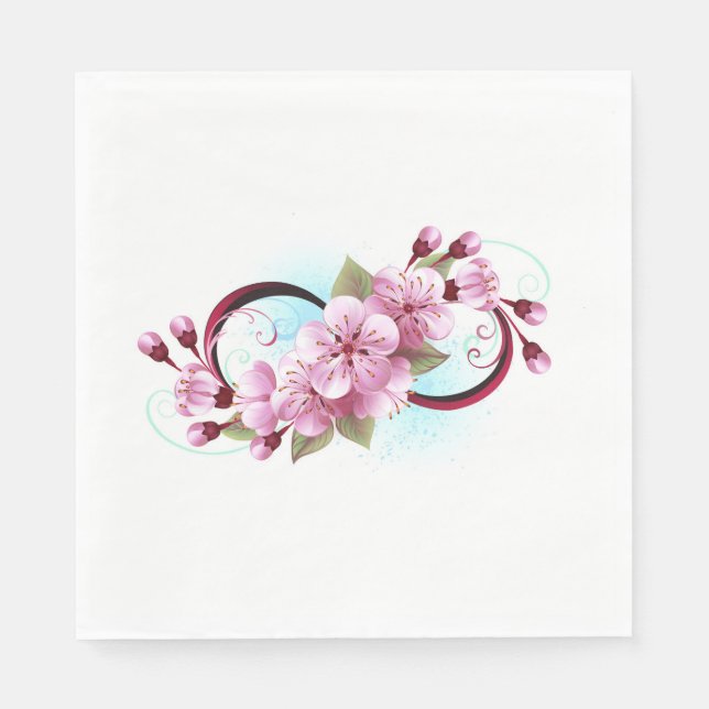 Servilleta De Papel Infinito con las flores de flores de Sakura Blosso (Anverso)