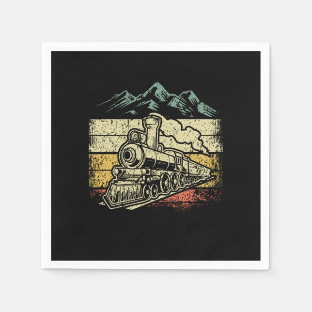 Servilleta De Papel Ingeniero de locomotoras del tren de motor de vapo (Anverso)