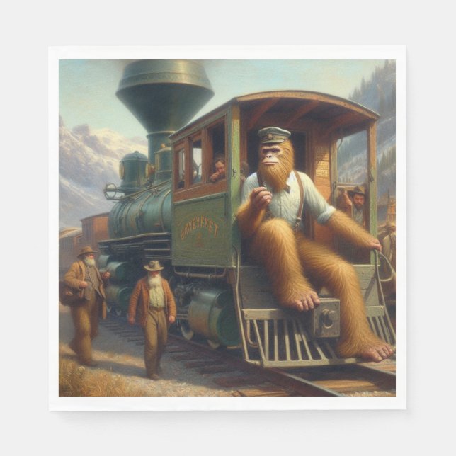 Servilleta De Papel Ingeniero de trenes de pie (Anverso)