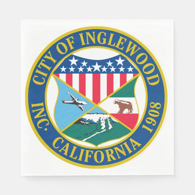 Servilleta De Papel Inglewood California City Seal (Anverso)