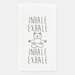 Servilleta De Papel inhale Exhale yoga cat