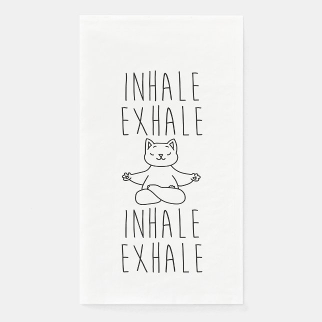 Servilleta De Papel inhale Exhale yoga cat (Anverso)