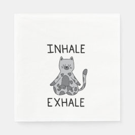 Servilleta De Papel Inhale Exhale Yoga Cat