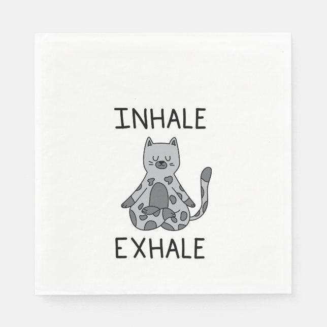 Servilleta De Papel Inhale Exhale Yoga Cat (Anverso)