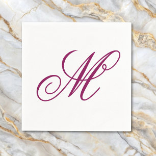 Servilleta De Papel Inicial de Monograma de Vino Elegante