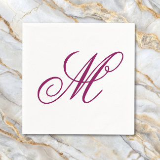 Servilleta De Papel Inicial de Monograma de Vino Elegante