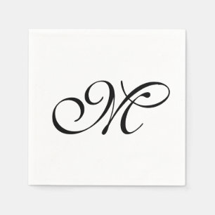 Servilleta De Papel Inicial de Monograma Minimalista 