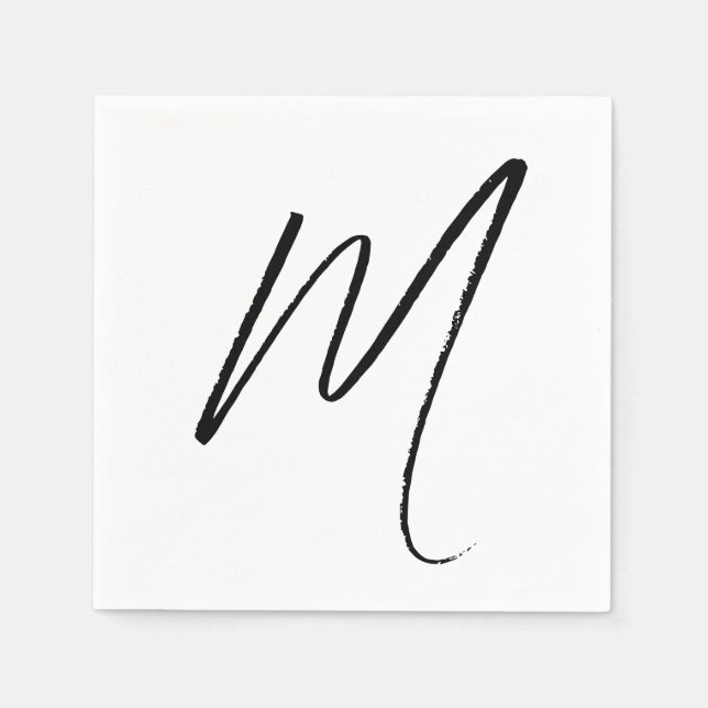Servilleta De Papel Inicial de Monograma Moderno  (Anverso)