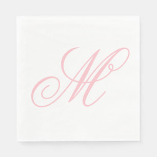 Servilleta De Papel Inicial de Monograma Rosa Elegante