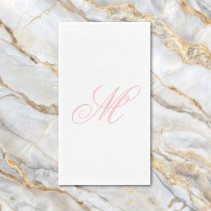 Servilleta De Papel Inicial de monograma rosa elegante