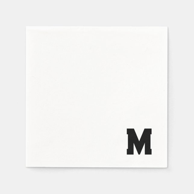 Servilleta De Papel Inicial de monograma serif negrita (Anverso)
