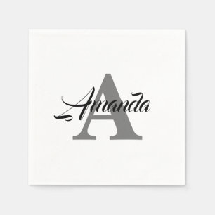 Servilleta De Papel Inicial de monograma simple elegante nombre person