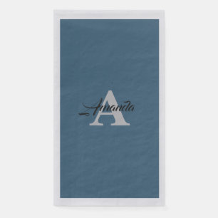 Servilleta De Papel Inicial de Monograma Simple Personalizado Azul Pol