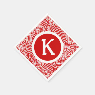 Servilleta De Papel Inicial de Scribbleprint rojo