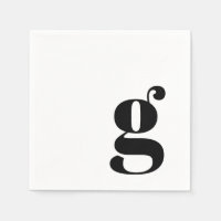 Inicial minimalista monogramada retro simple blanc