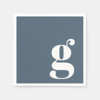 Inicial monogramada minimalista en azul oscuro pol