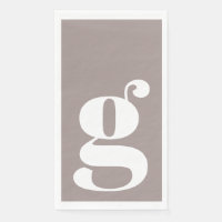 Inicial monogramada minimalista en marrón taupe