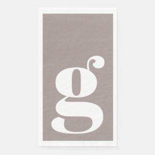 Servilleta De Papel Inicial monogramada minimalista en marrón taupe