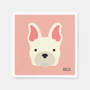 Servilleta De Papel Inicial. Un Bulldog francés.