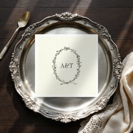 Servilleta De Papel iniciales de marfil de moda servilletas de boda el