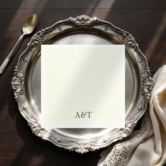 Servilleta De Papel iniciales de marfil de moda servilletas de boda el (Subido por el creador)