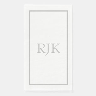 Servilleta De Papel Iniciales de monograma gris claro con nombre perso