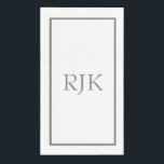 Servilleta De Papel Iniciales de monograma gris Nombre personalizado E<br><div class="desc">Diseñado con plantilla de texto para iniciales monogramadas que puedes personalizar.</div>