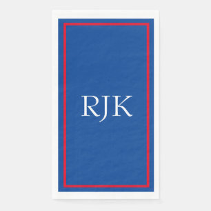 Servilleta De Papel Iniciales de monograma personalizadas rojo azul bl