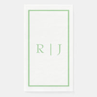 Iniciales de Monograma Verde Menta Blanco Boda Sen