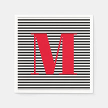 Iniciales de rayas blancas negras monográficas mod