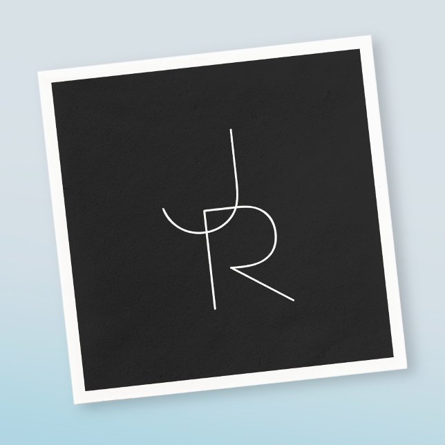 Servilleta De Papel Iniciales de superposición de 2 modernas | Blanco  (Subido por el creador)