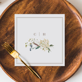 Servilleta De Papel Iniciales elegantes del Boho Wildflower Boda