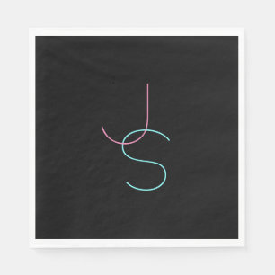 Servilleta De Papel Iniciales modernas elegantes y editables de dos le