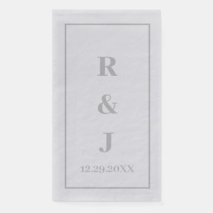 Servilleta De Papel Iniciales Monograma Personalizadas Pareja Nombre P