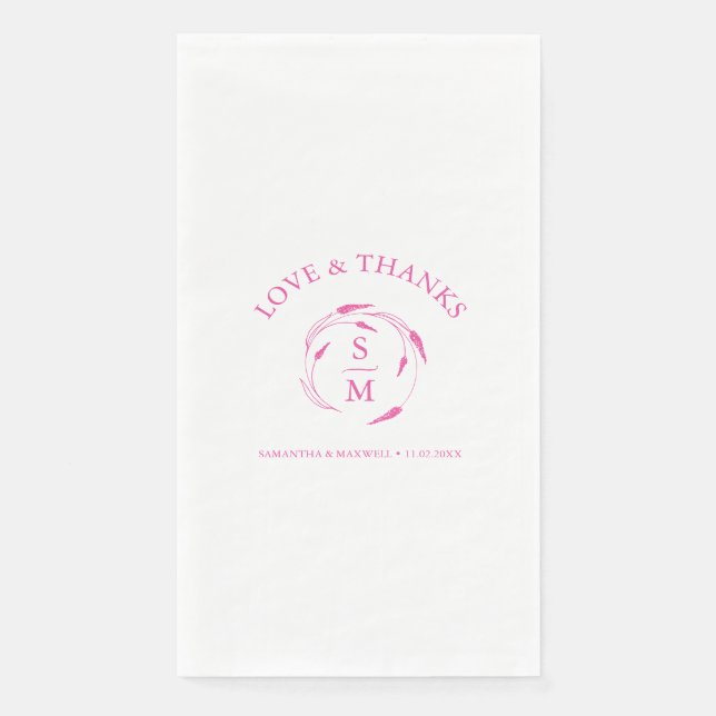 Servilleta De Papel Iniciales monogramadas de toallas Bodas personaliz (Anverso)