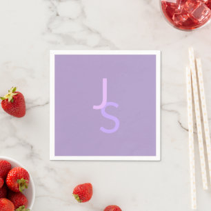 Servilleta De Papel Iniciales monogramadas modernas superpuestas   Mor