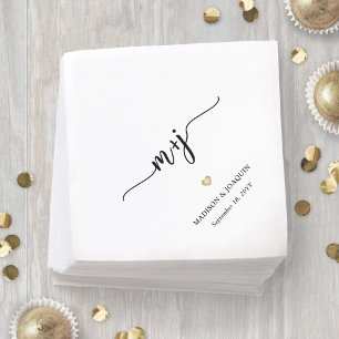 Servilleta De Papel Iniciales sencillas y elegantes Boda monogramado m