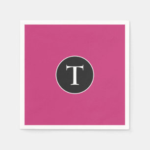 Servilleta De Papel Inital Blanco y Rosa Mod