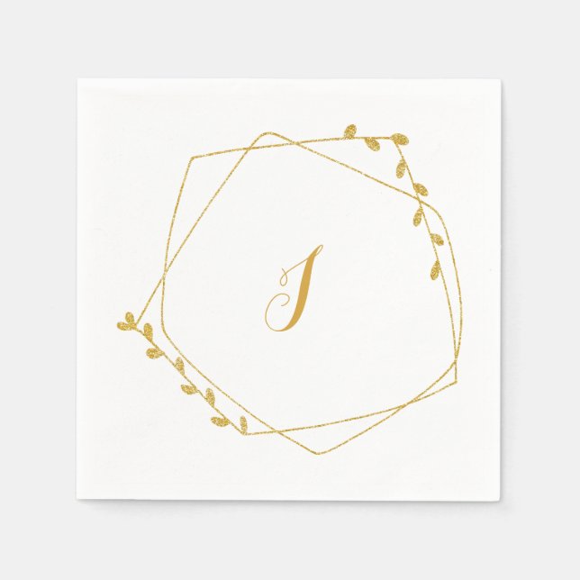 Servilleta De Papel Initial Wedding Reception Napkin (Anverso)