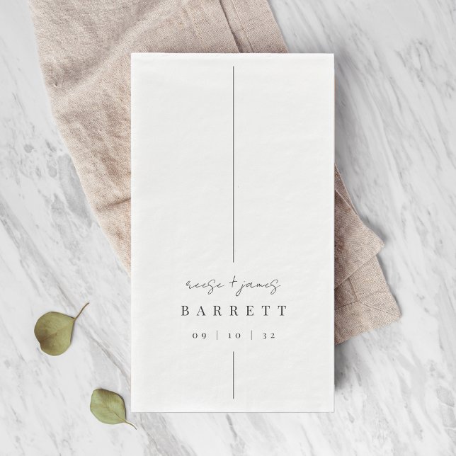 Servilleta De Papel Inline | Moderno Boda Mínimo Personalizado (Subido por el creador)