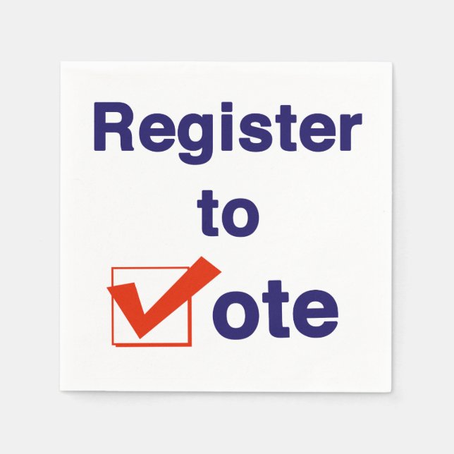 Servilleta De Papel Inscríbase Para Votar 2026 (Anverso)