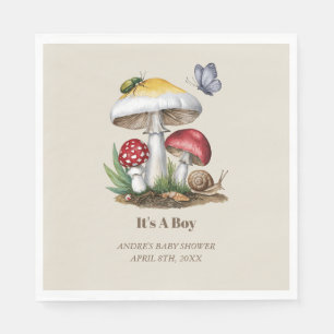 Servilleta De Papel Insect Mushroom Woodland Nature Baby Shower
