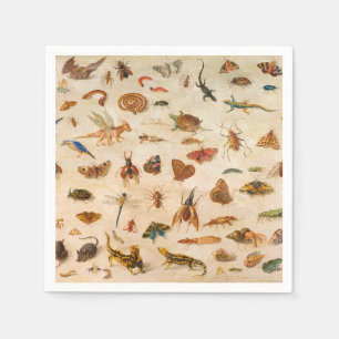 Servilleta De Papel Insectos, anfibios y conchas de Jan van Kessel