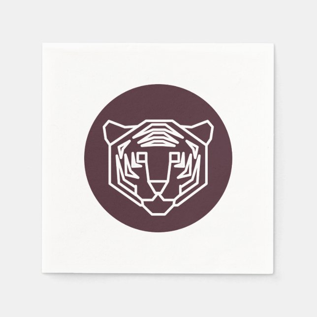 Servilleta De Papel Insignia de la cara del tigre (Anverso)
